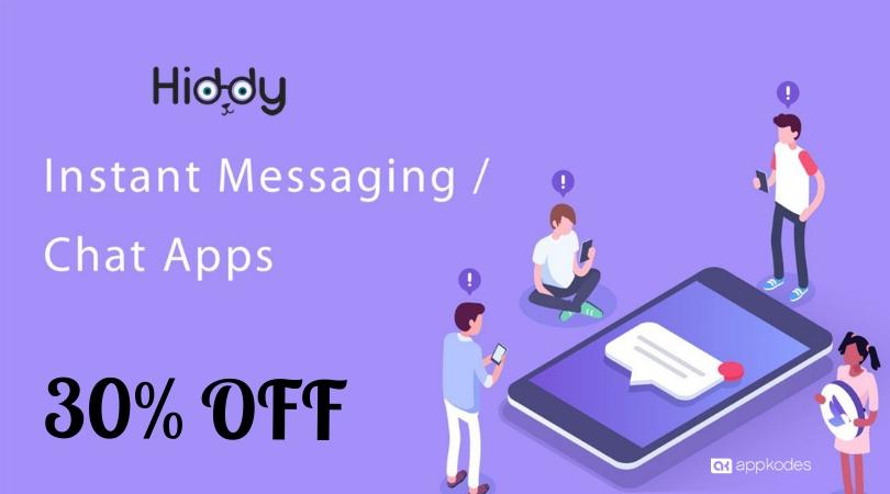 Exculusive 30% OFF for Video Chat App in Hiddy Appkodes