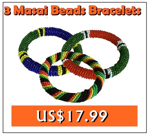 3 Masai beads bracelets