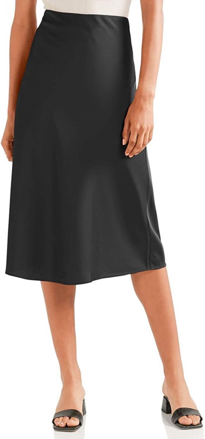 Womens Vintage A-Line High Waist Midi Skirts Knee Length Ladies Skirt 