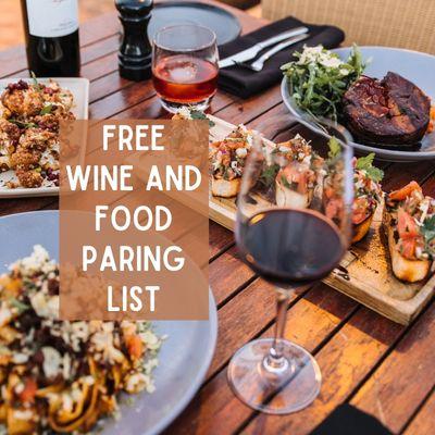 Free Wine and Food Paring List To Take Your Holiday Dining To The Next