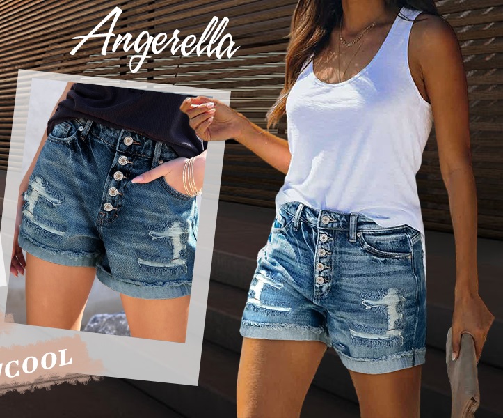 Angerella Womens Jean Shorts
